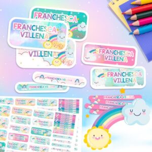 Arcoiris Pastel - Etiquetas Personalizadas