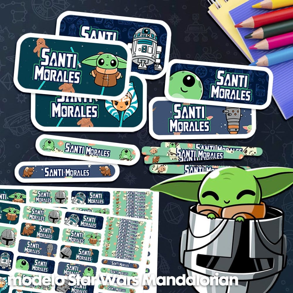 Etiquetas Escolares - Mandalorian