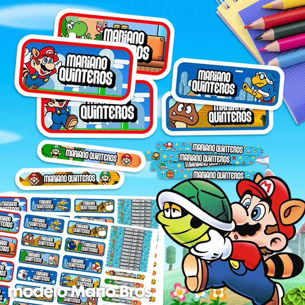 Etiquetas Escolares - Mario Bros