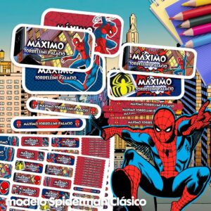 Homem-Aranha clássico - etiquetas personalizadas