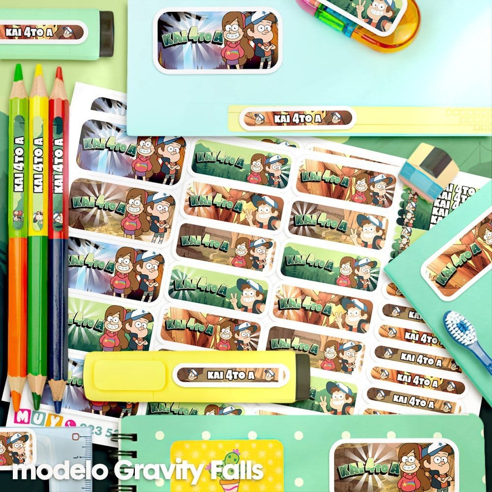 Etiquetas Escolares para Imprimir | Gravity Falls (Archivo Digital PDF)