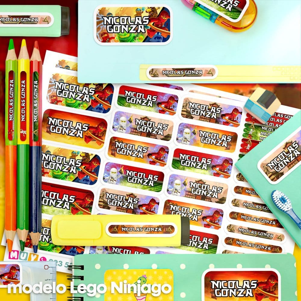 Etiquetas Escolares para Imprimir | Lego Ninjago (Archivo Digital PDF)